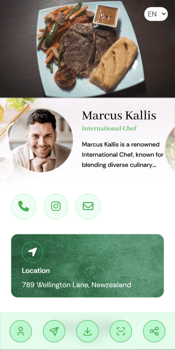 Chef vCard theme sample