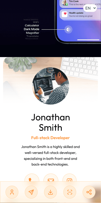 Developer vCard theme sample