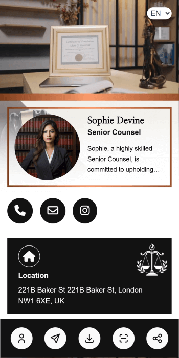 Lawyer vCard theme sample