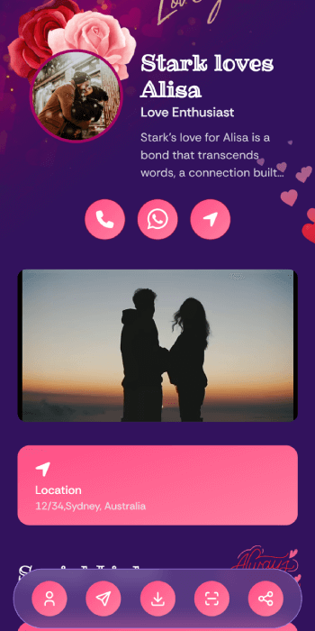 Love vCard theme sample
