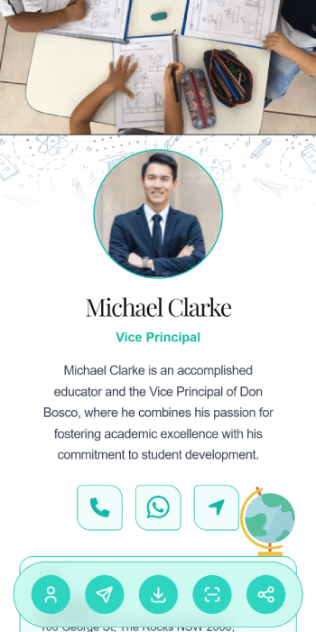School vCard theme sample