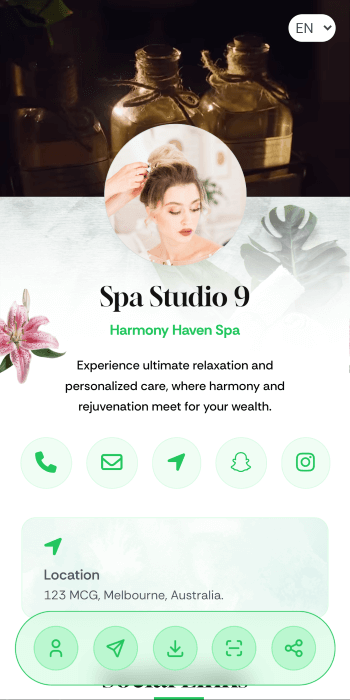 Spa vCard theme sample