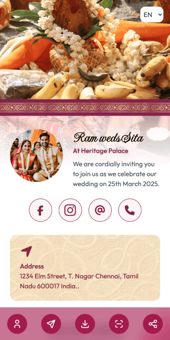 Wedding vCard theme sample