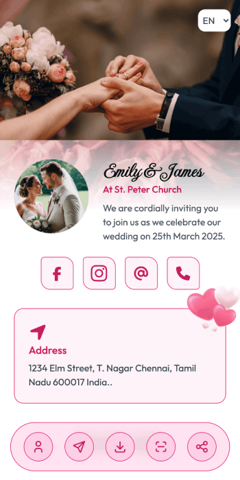 Wedding vCard theme sample