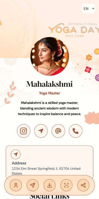 Yoga vCard theme sample